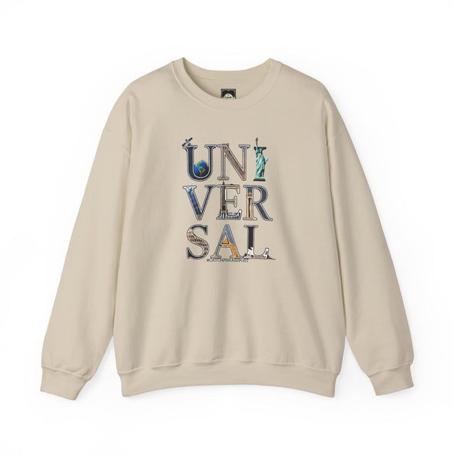 Universal Typography Travel Landmark Lettering Crewneck Sweatshirt — 