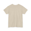 Back view of a plain beige short sleeve t-shirt on a white background