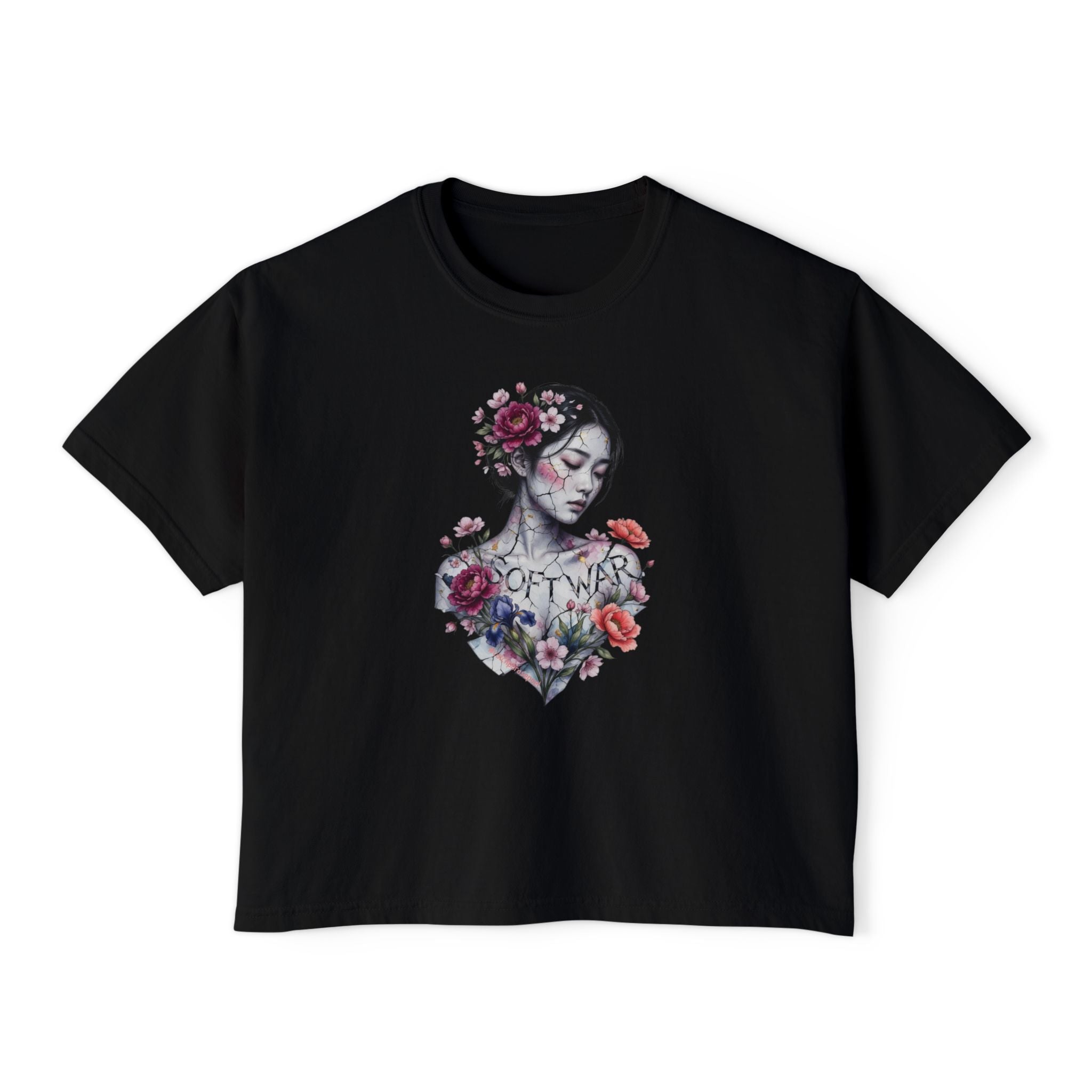Women's Boxy Tee — Floral Portrait 