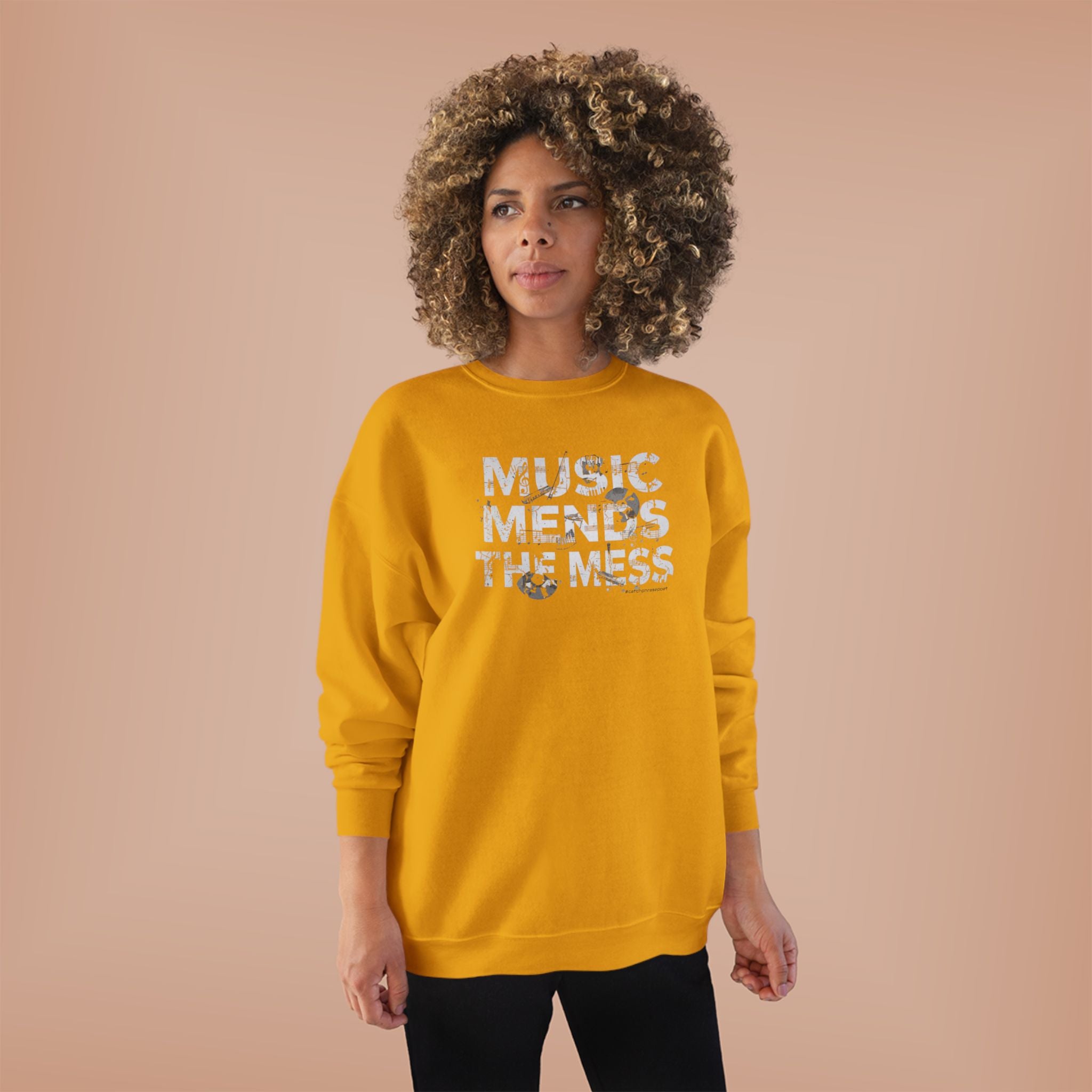 Music Mends The Mess Crewneck Sweatshirt | Premium Urban Fleece Pullover