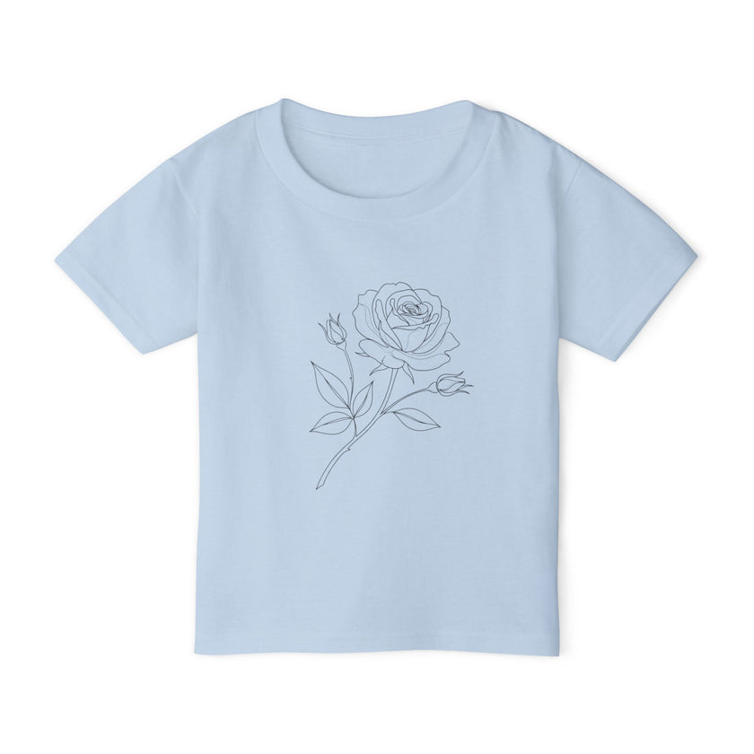 Toddler T-Shirt — Delicate Line Art Rose Kids Tee