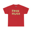 Free Hugs Tee | Retro Gold Stripe Text, Casual Comfort Shirt Smile Everyone