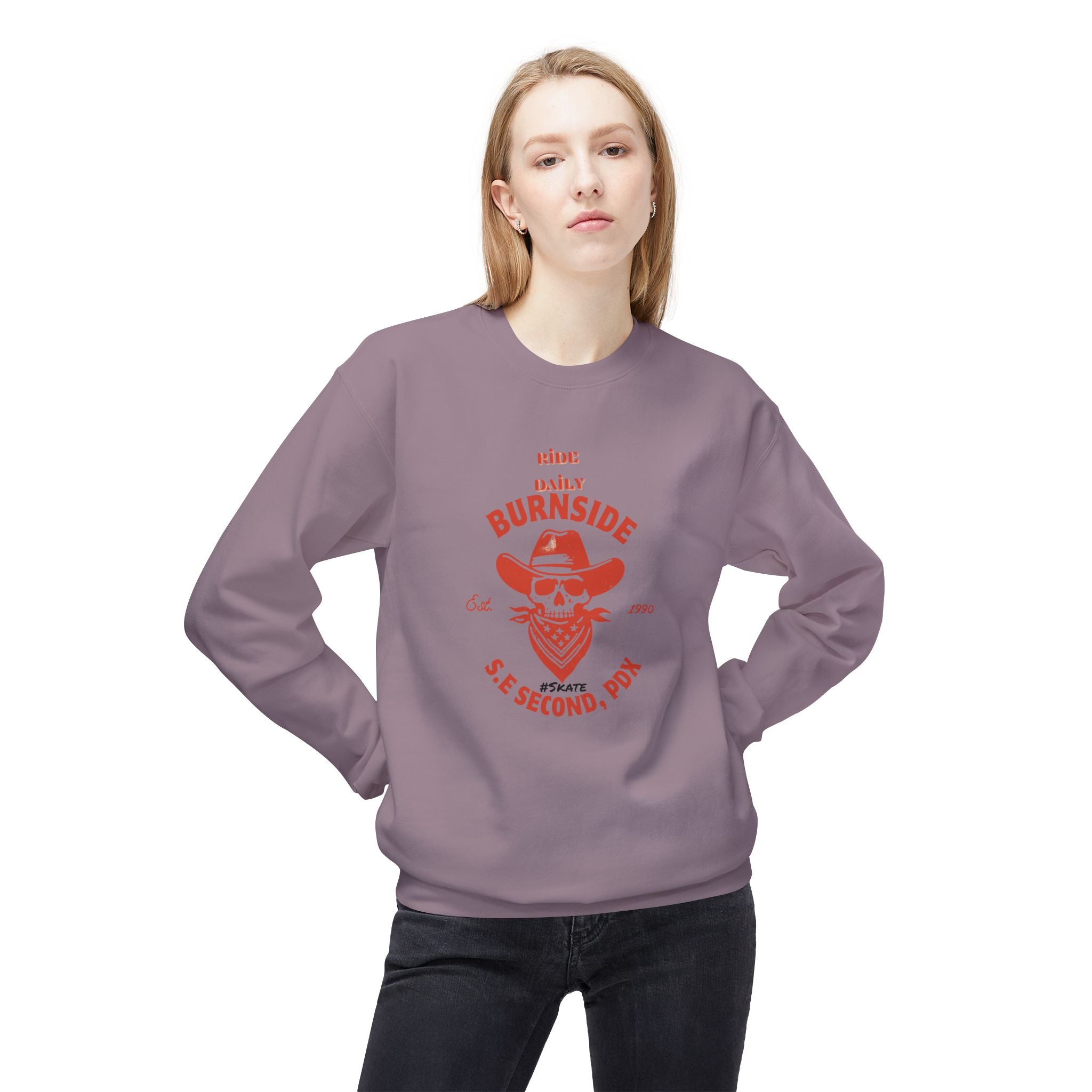 Burnside PDX skate Skull Cowboy Sweatshirt
