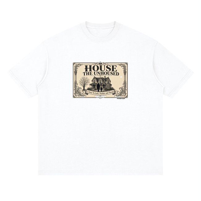 2 house the unhoused Streetwear Loose Drop Shoulder T-Shirt