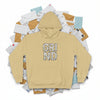 Beige hoodie with 'GRIND' text on a white background