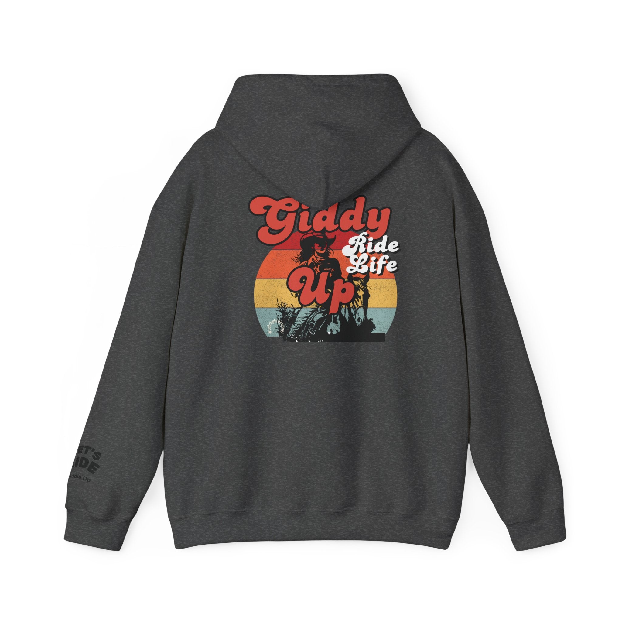 Giddy Up Retro Sunset Cowboy Hoodie | Ride Life Western Graphic