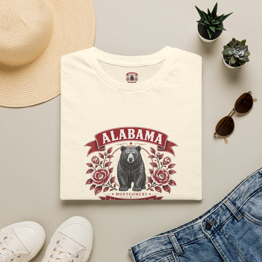 Alabama Bear Floral T-Shirt — Montgomery State Pride Tee