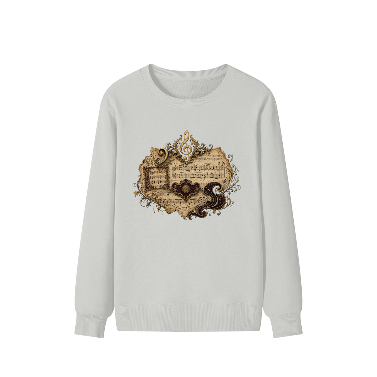 Music To Read 300 GSM unisex sweatshirt on model — Catch Phrase Poet