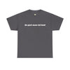 Charcoal gray t-shirt with 'de-part-men-tal-ized' in bold white text on front