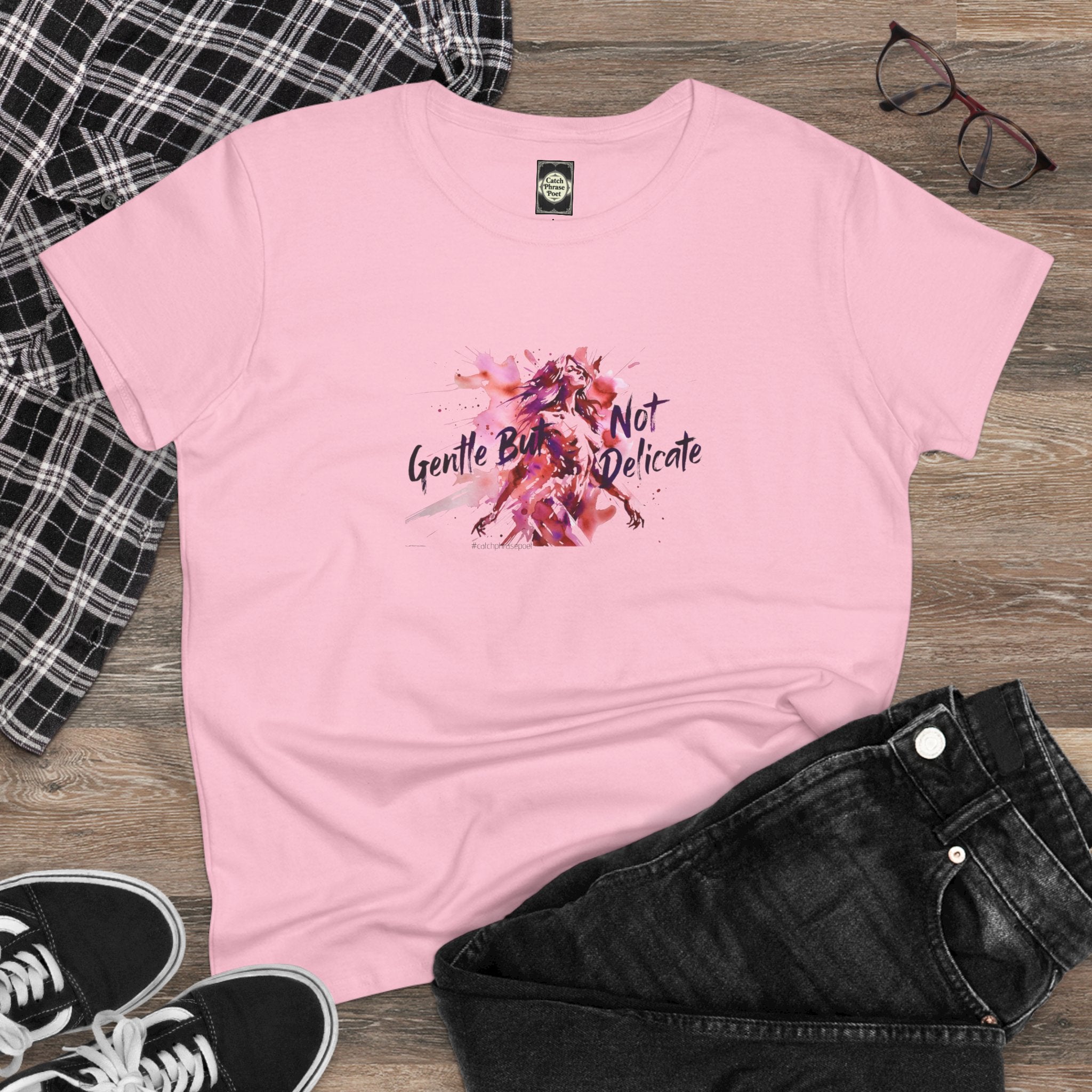 Gentle But Not Delicate Tee | Floral Script Feminist Shirt