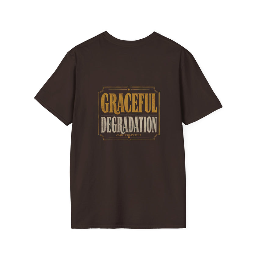 Graceful Degradation T-Shirt — Vintage Gold Gothic Graphic Tee