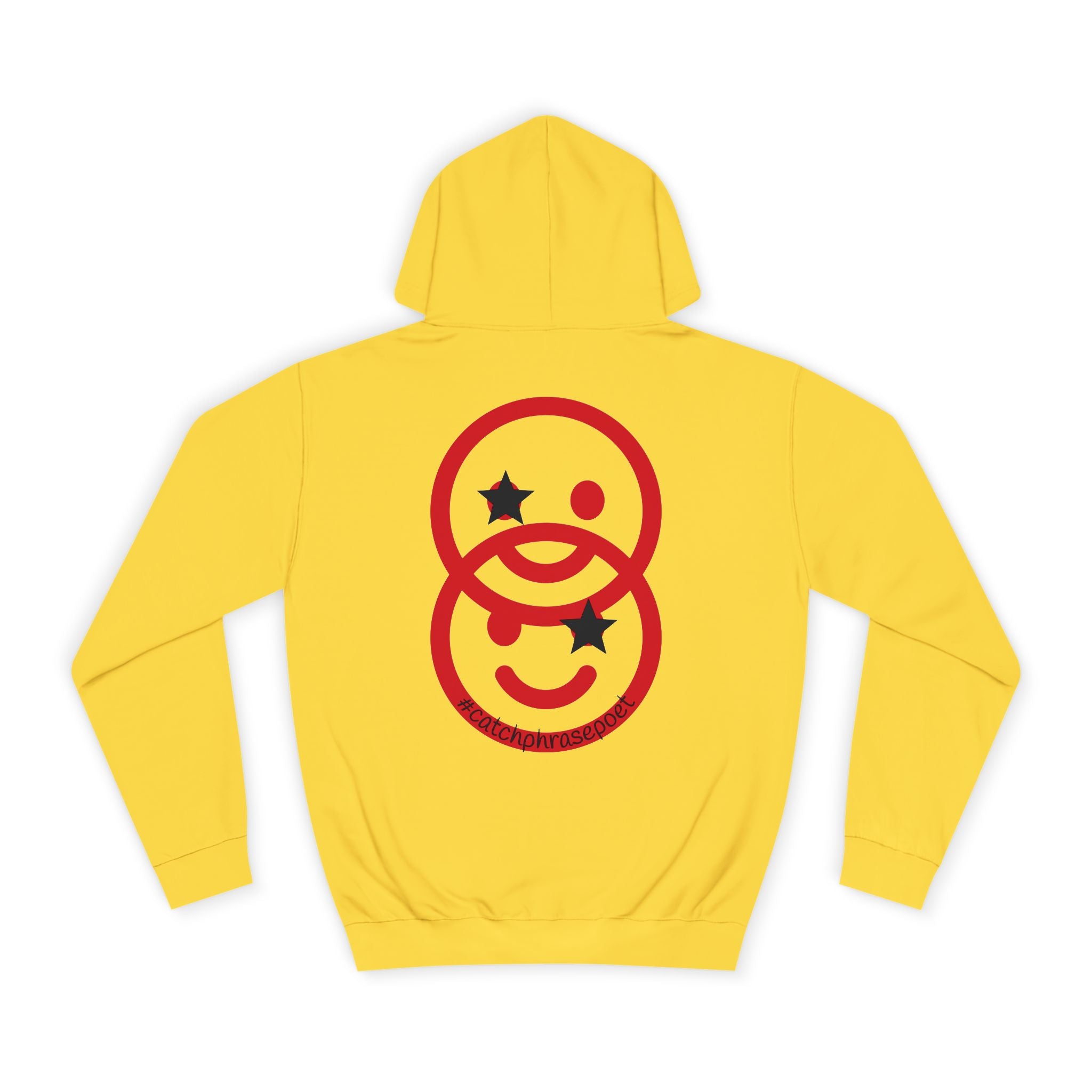 Duo Smile Star Hoodie — Red Double-Wink Graphic College Hoodie
