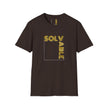 Solvable Graphic T-Shirt — Gold Text Puzzle Design
