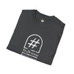 Folded black t-shirt with white hashtag tombstone, 'truth verse' and 'catchphrasepoet' text.