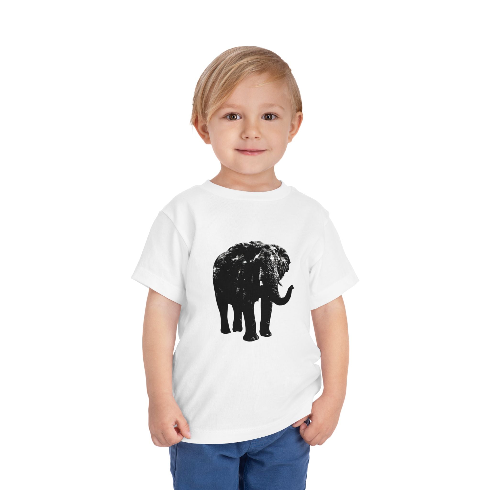 Toddlers' Elephant Tee — Black Silhouette Baby T‑Shirt