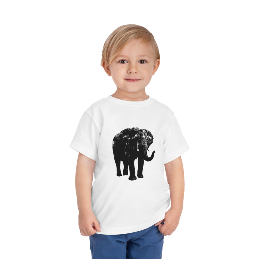 Toddlers' Elephant Tee — Black Silhouette Baby T‑Shirt