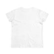 Back view of a plain white short-sleeve cotton t-shirt on a white background