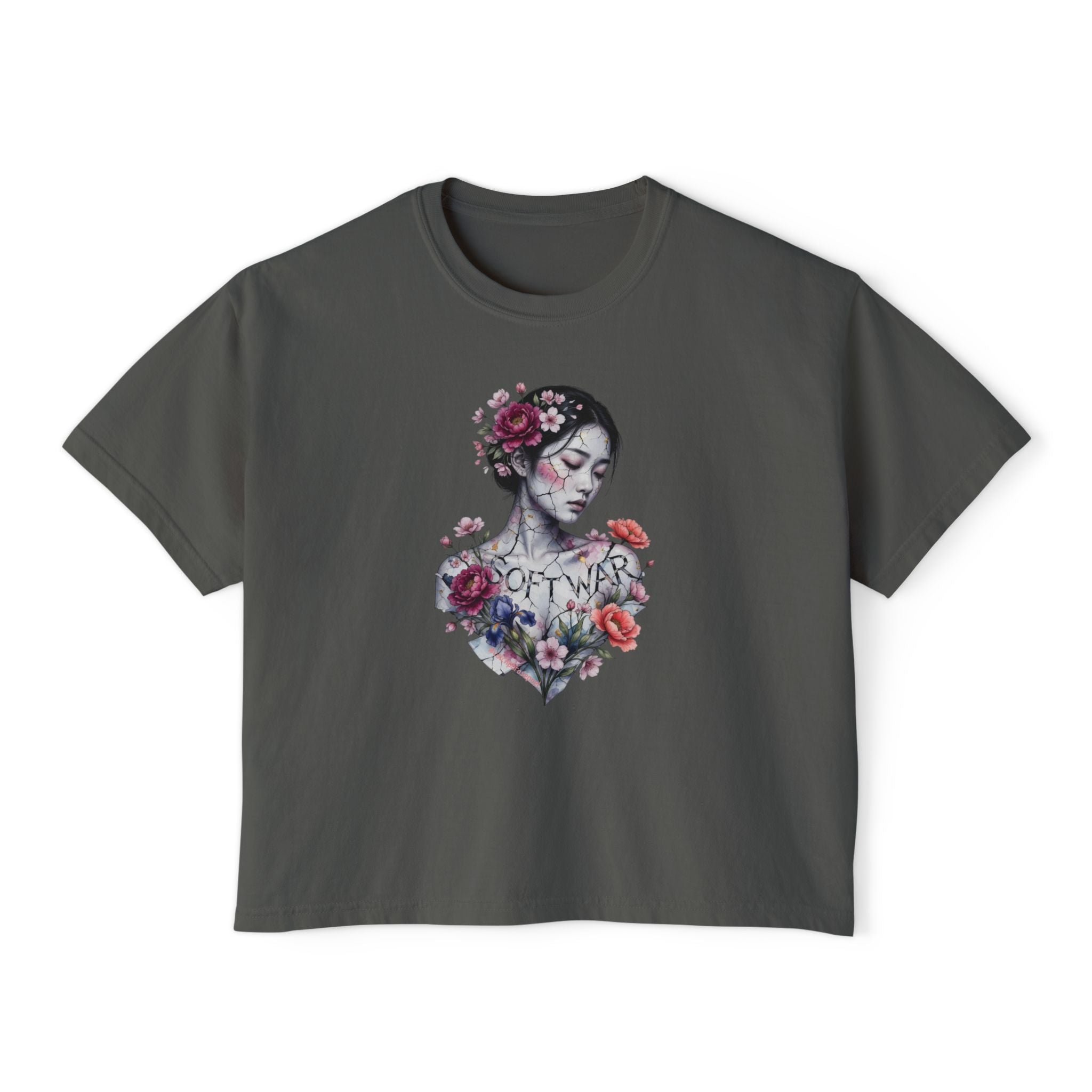 Women's Boxy Tee — Floral Portrait 