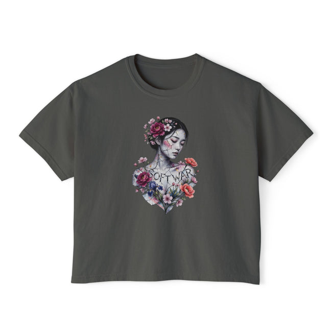 Women's Boxy Tee — Floral Portrait 