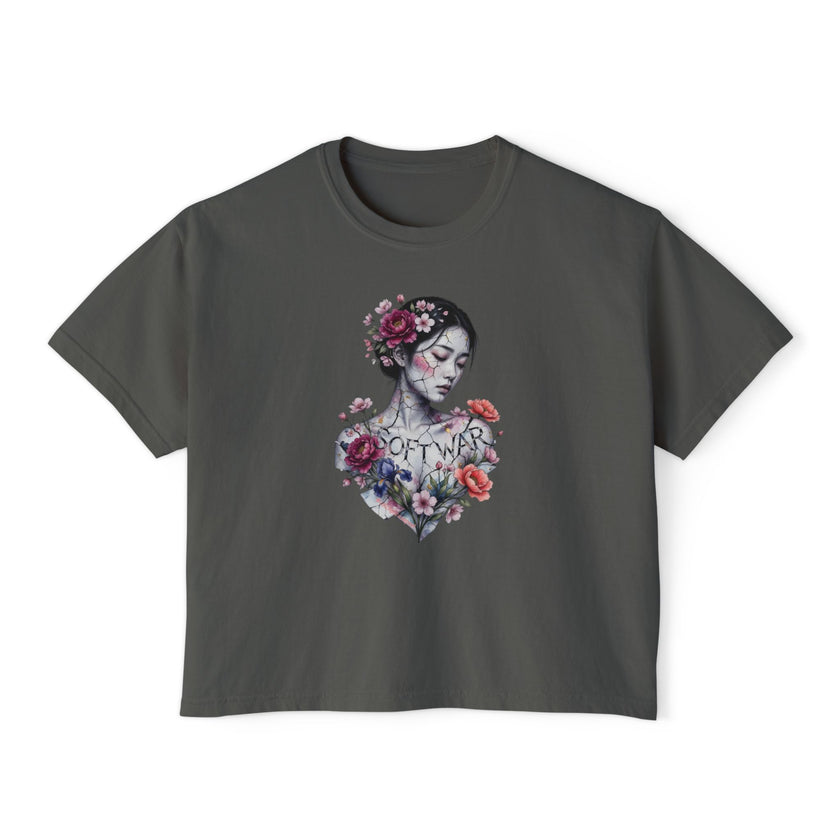 Women's Boxy Tee — Floral Portrait 
