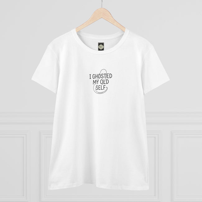 I Ghosted My Old Self Women's Tee — Empowerment Minimalist Cotton Shirt