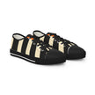 Solution Striped Low Top Sneakers — Black & Cream Retro Athletic Shoes