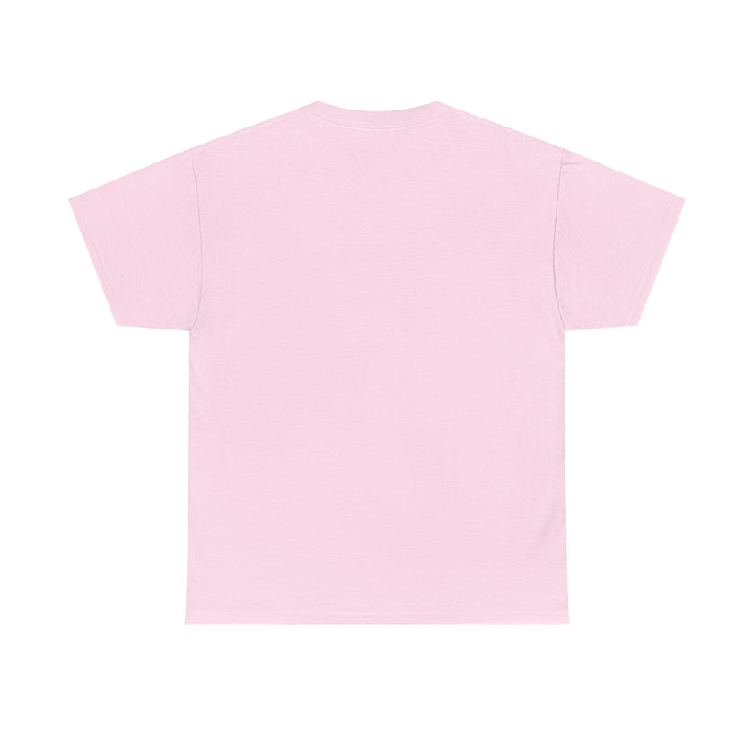Plain light pink short sleeve t-shirt, back view, minimalist casual style