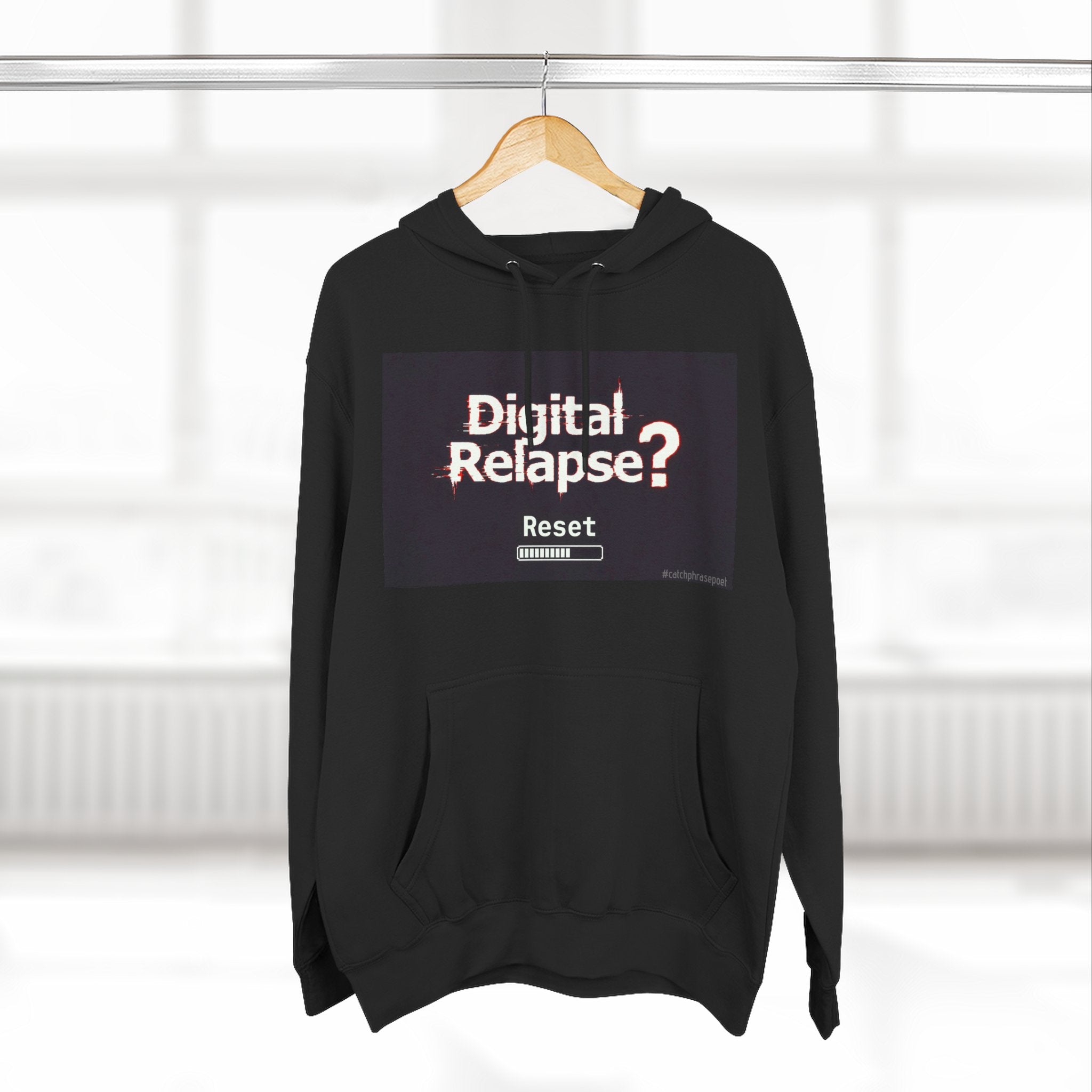 Digital Relapse? Reset Hoodie — Retro Vaporwave Graphic Pullover