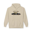Beige hoodie featuring a black car graphic and hashtag 'Volvo life Swedish Brick' text