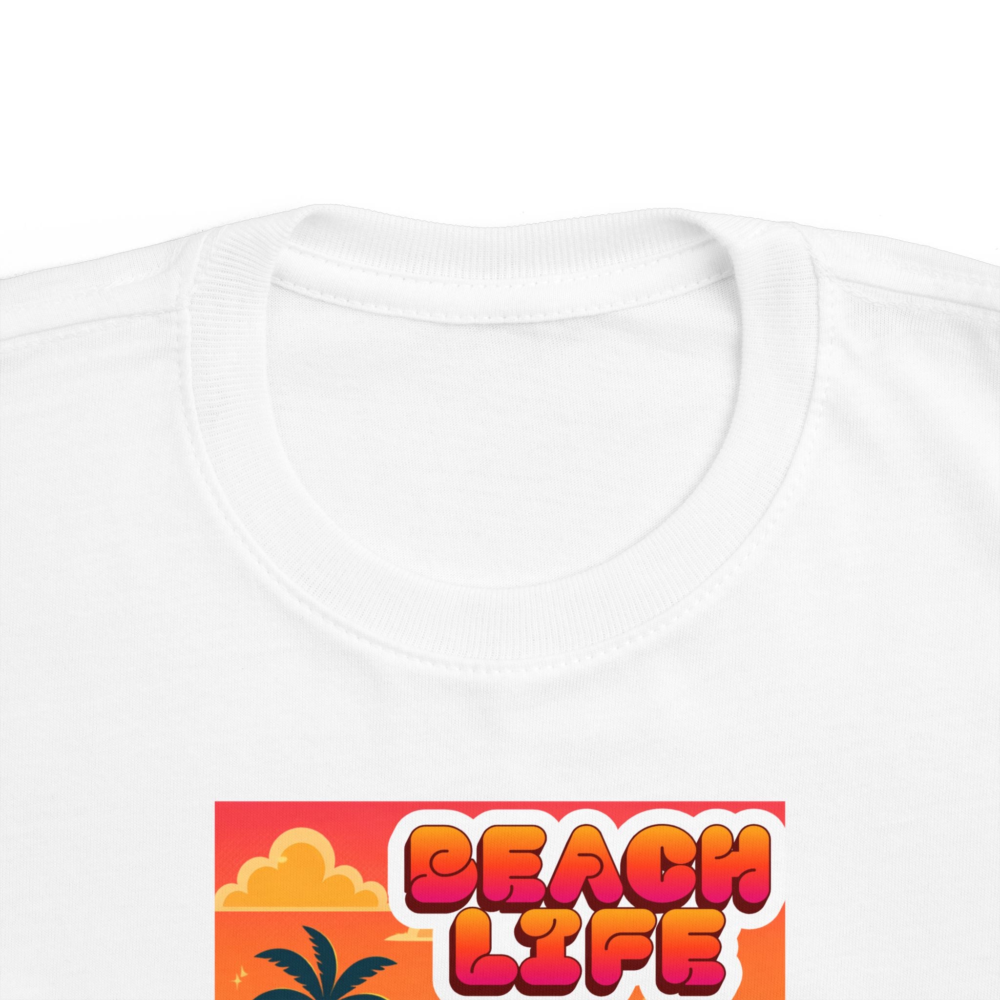 'Beach Life' retro sunset palm toddler graphic tee