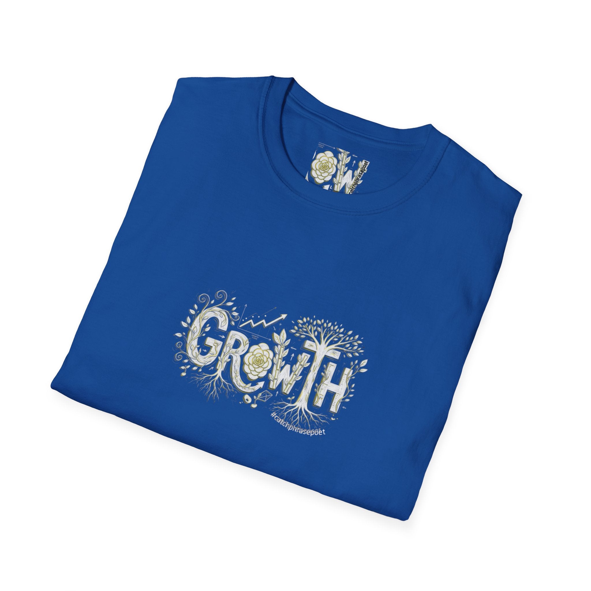 Growth Floral Typography T-Shirt | Botanical Plant Lettering