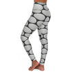 Monochrome Pebble Print High-Waisted Yoga Leggings