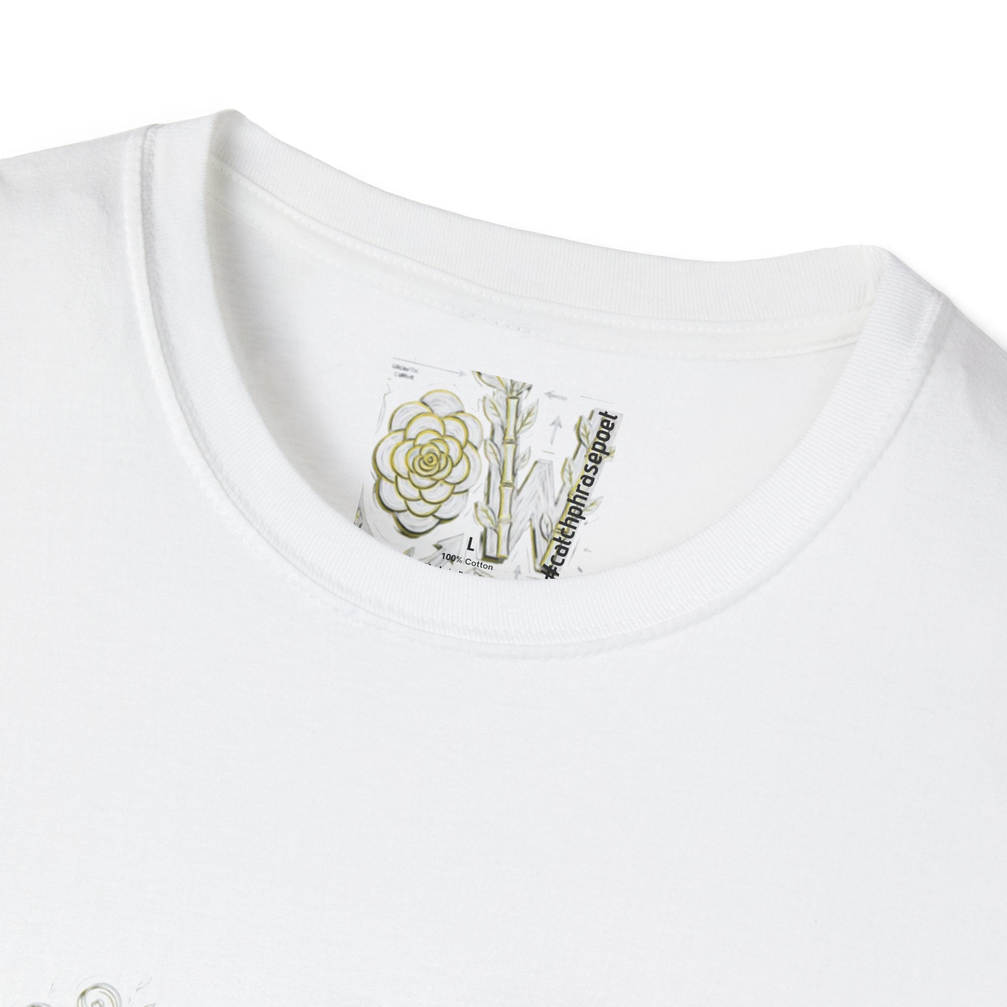 Growth Floral Typography T-Shirt | Botanical Plant Lettering