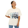 Graphic Tee — 'Love' Metallic Bubble Design Oversized Boxy T-Shirt