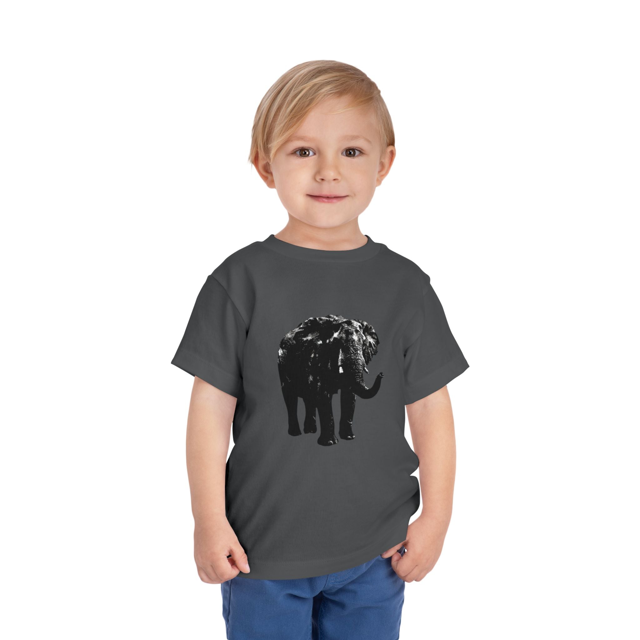 Toddlers' Elephant Tee — Black Silhouette Baby T‑Shirt