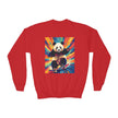 Skateboarding Panda Youth Sweatshirt: Colorful Kids Crewneck