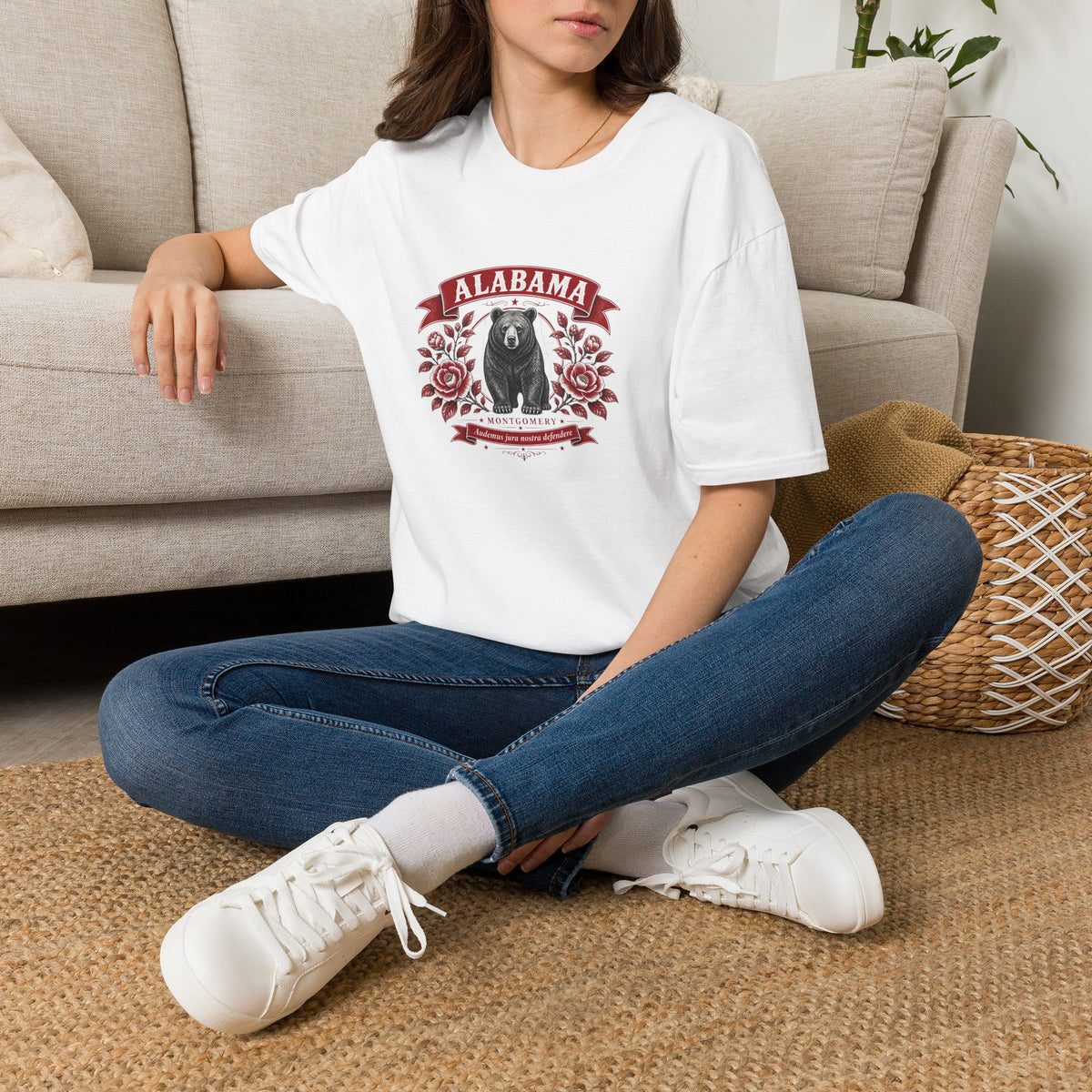 Alabama Bear Floral T-Shirt — Montgomery State Pride Tee