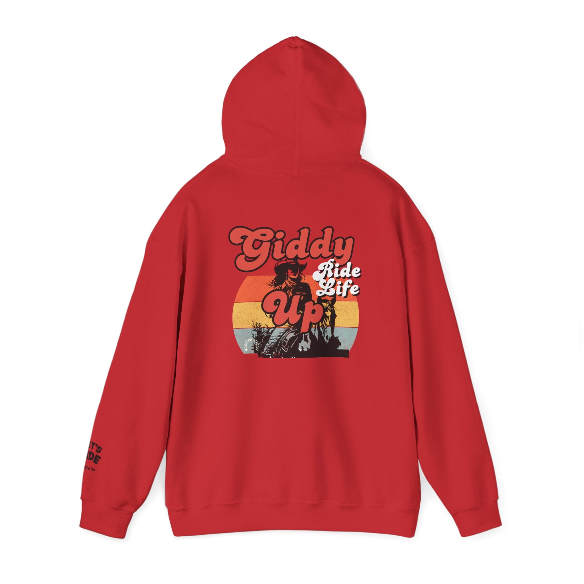 Giddy Up Retro Sunset Cowboy Hoodie | Ride Life Western Graphic