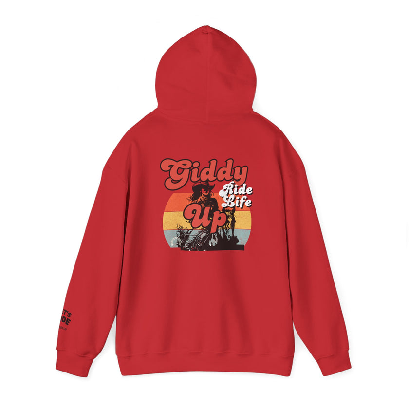 Giddy Up Retro Sunset Cowboy Hoodie | Ride Life Western Graphic