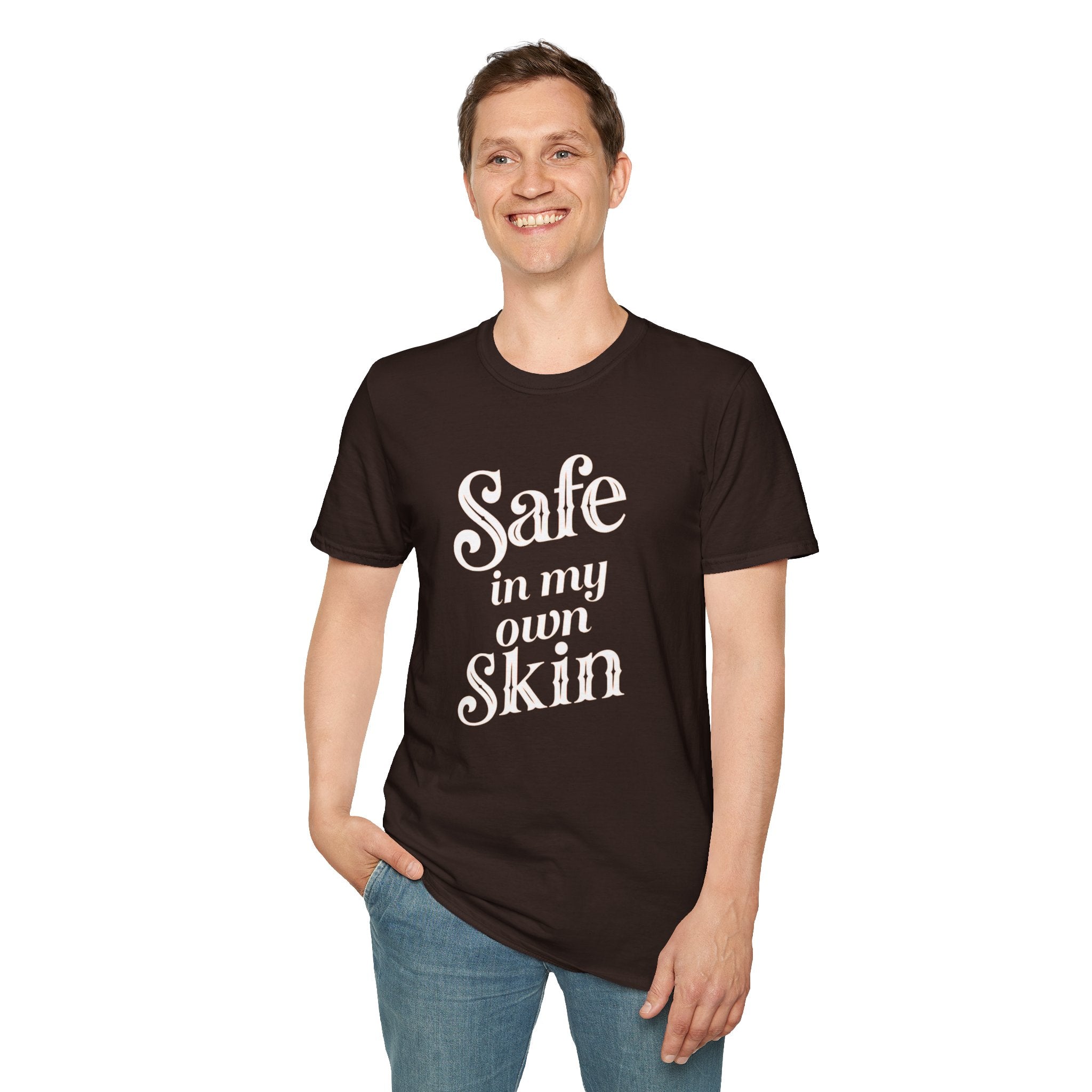 Safe in My Own Skin T-Shirt | Affirmation Typography, Body Positivity