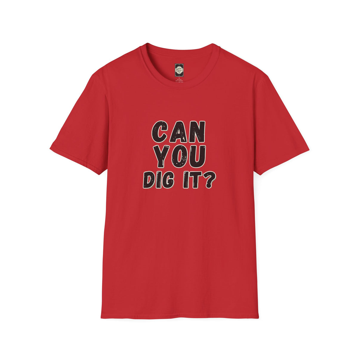 'Can You Dig It' retro graphic tee detail