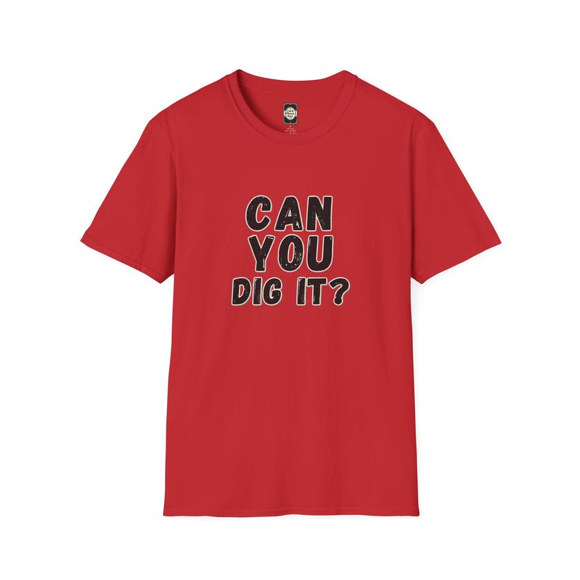 'Can You Dig It' retro graphic tee detail