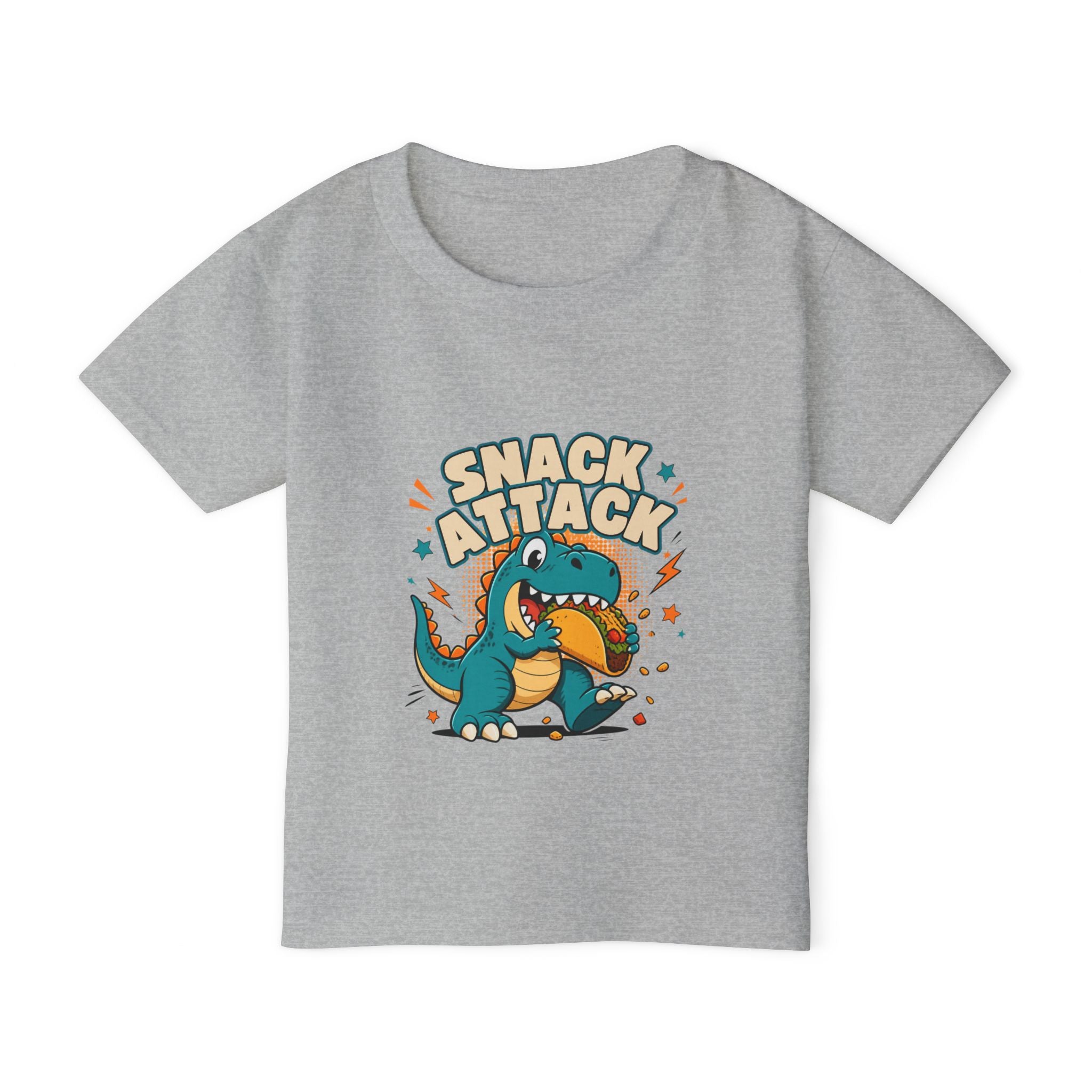 Toddler T‑Shirt — 'Snack Attack' Cute Dinosaur Snack Time Tee