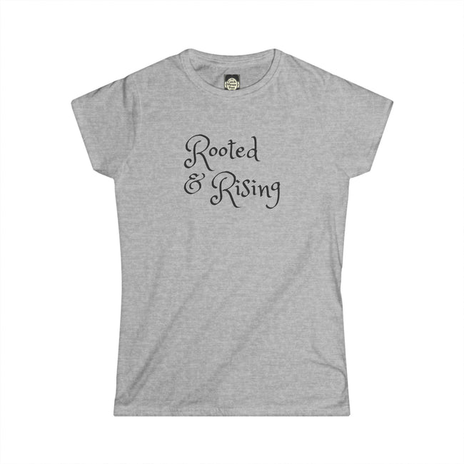 Rooted & Rising Women's Tee — Inspirational Meditation Graphic Shirt