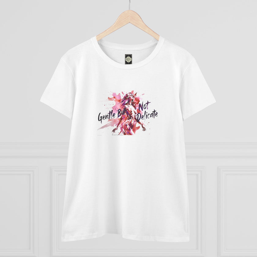 Gentle But Not Delicate Tee | Floral Script Feminist Shirt
