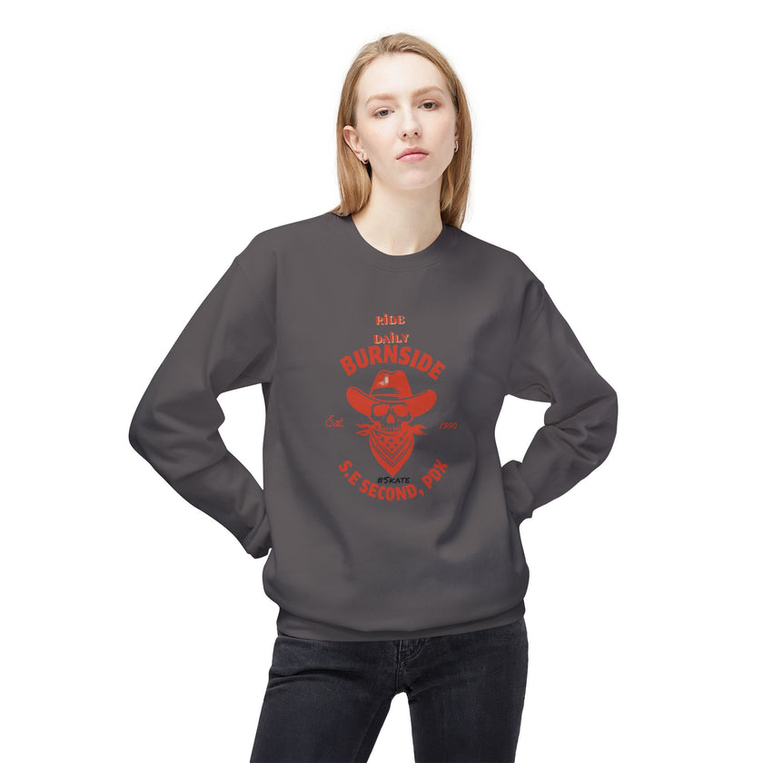 Burnside PDX skate Skull Cowboy Sweatshirt