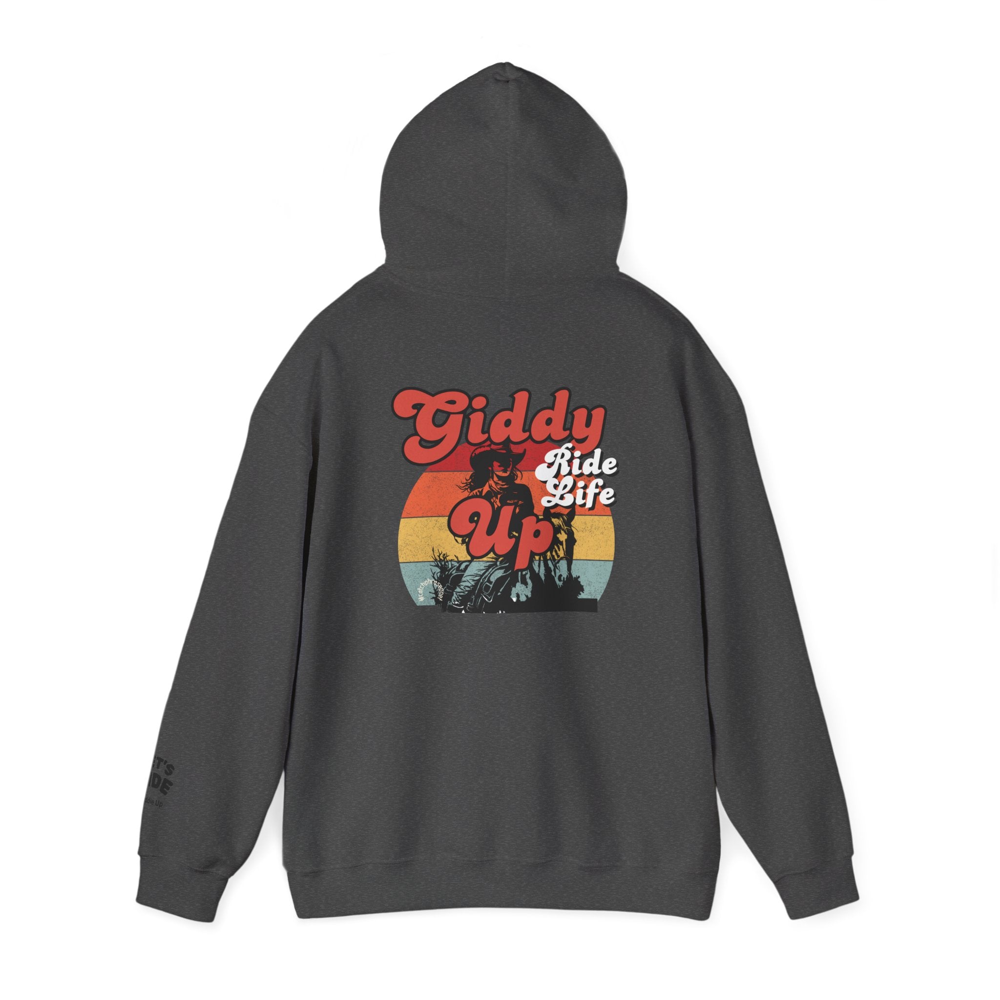 Giddy Up Retro Sunset Cowboy Hoodie | Ride Life Western Graphic