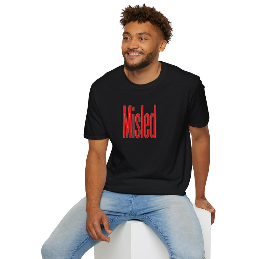 Misled T-Shirt — Bold Red Minimal Graphic Tee