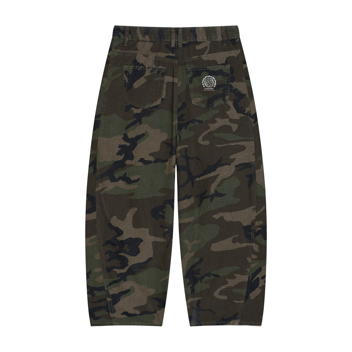 Catch Phrase Poet Men’s Camo Barrel Leg Cargo Pants
