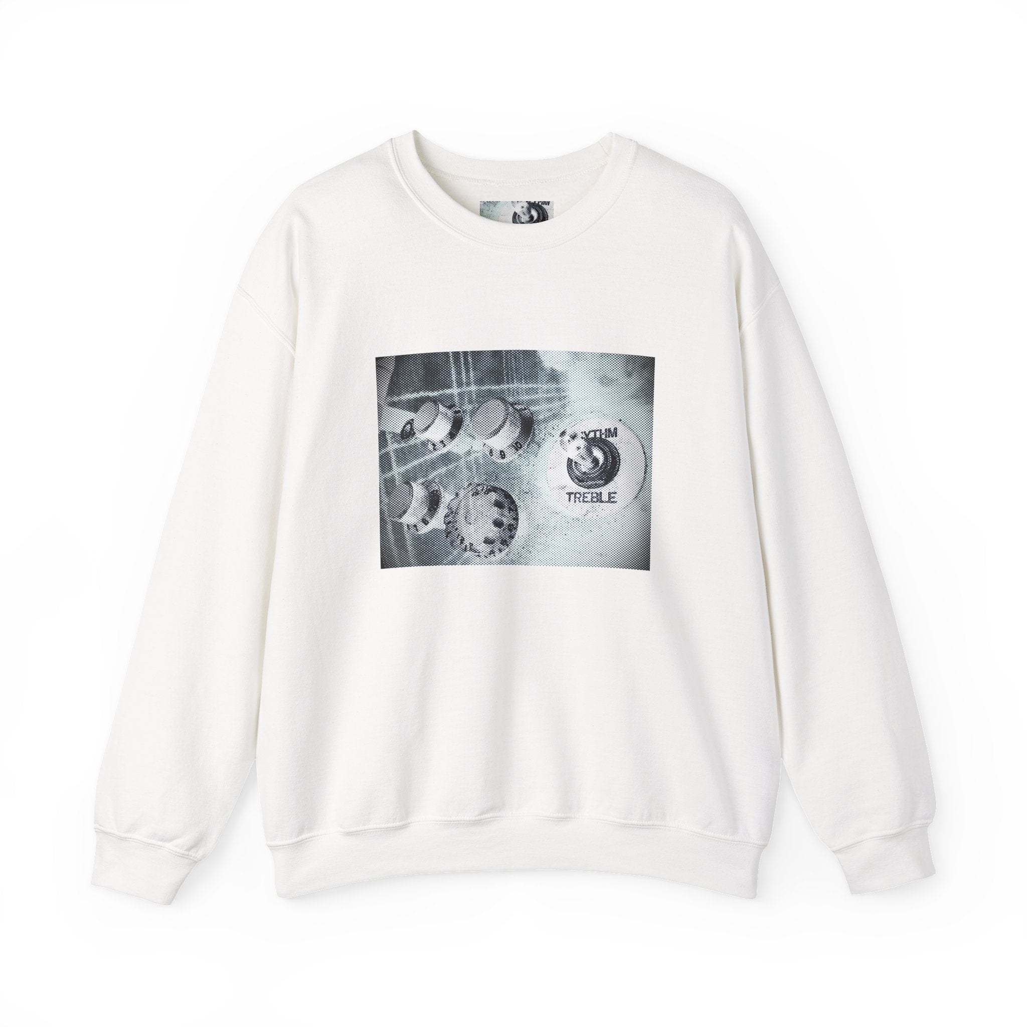 Vintage audio knobs guitar crewneck sweatshirt — Catch Phrase Poet